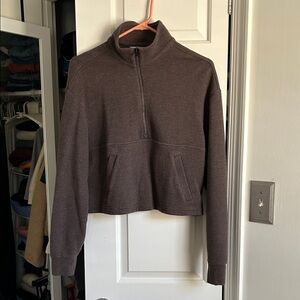 Athleta Brown Quarter-Zip Sweatshirt